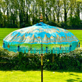Handmade Blue & Gold Bali Sun Parasol