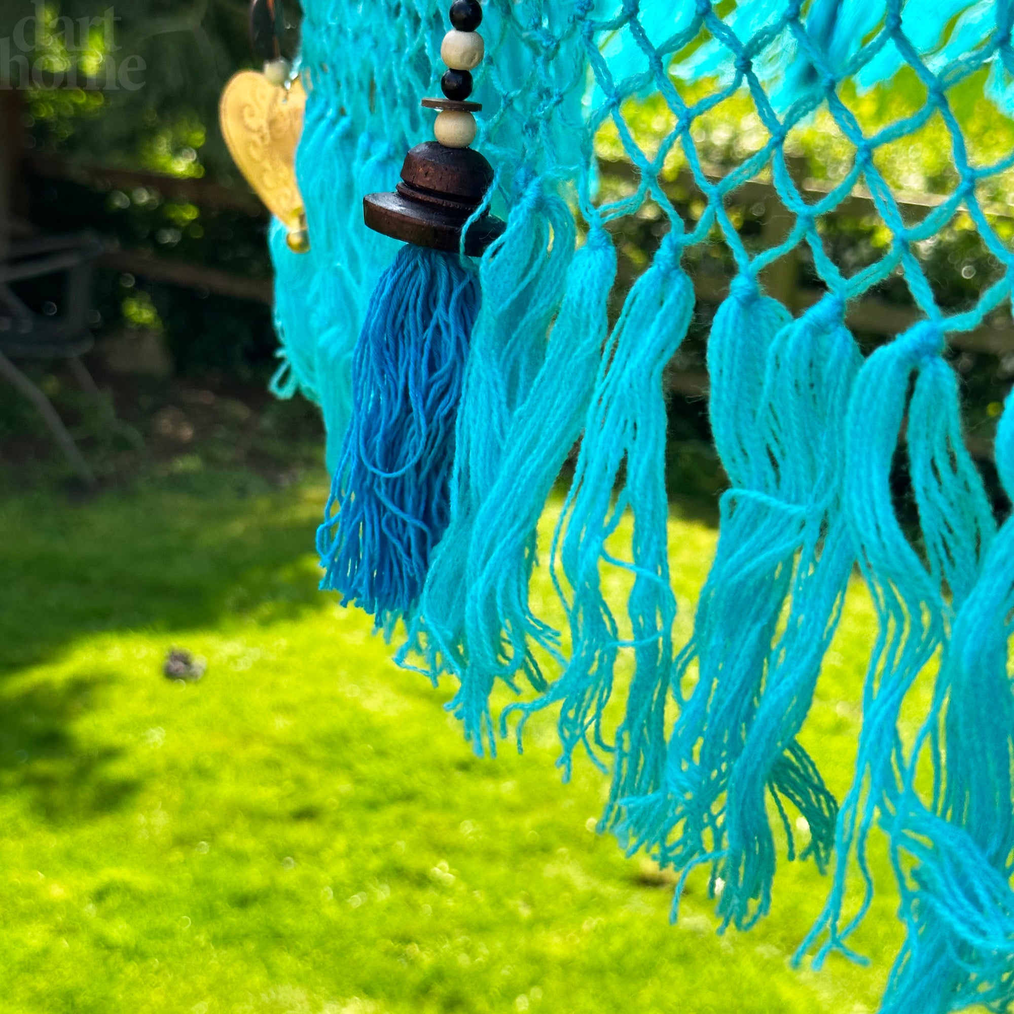 Blauer und goldener Bali-Sonnenschirm, 2 m