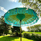 Handmade Blue & Gold Bali Sun Parasol
