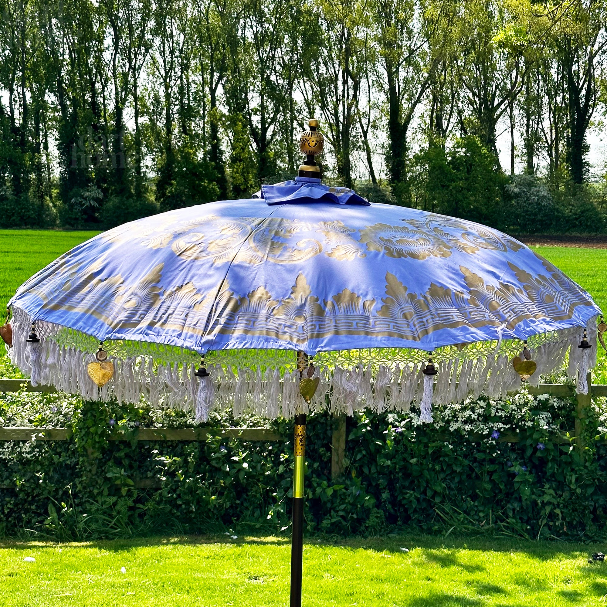Lilac And Gold Bali Sun Parasol 2m