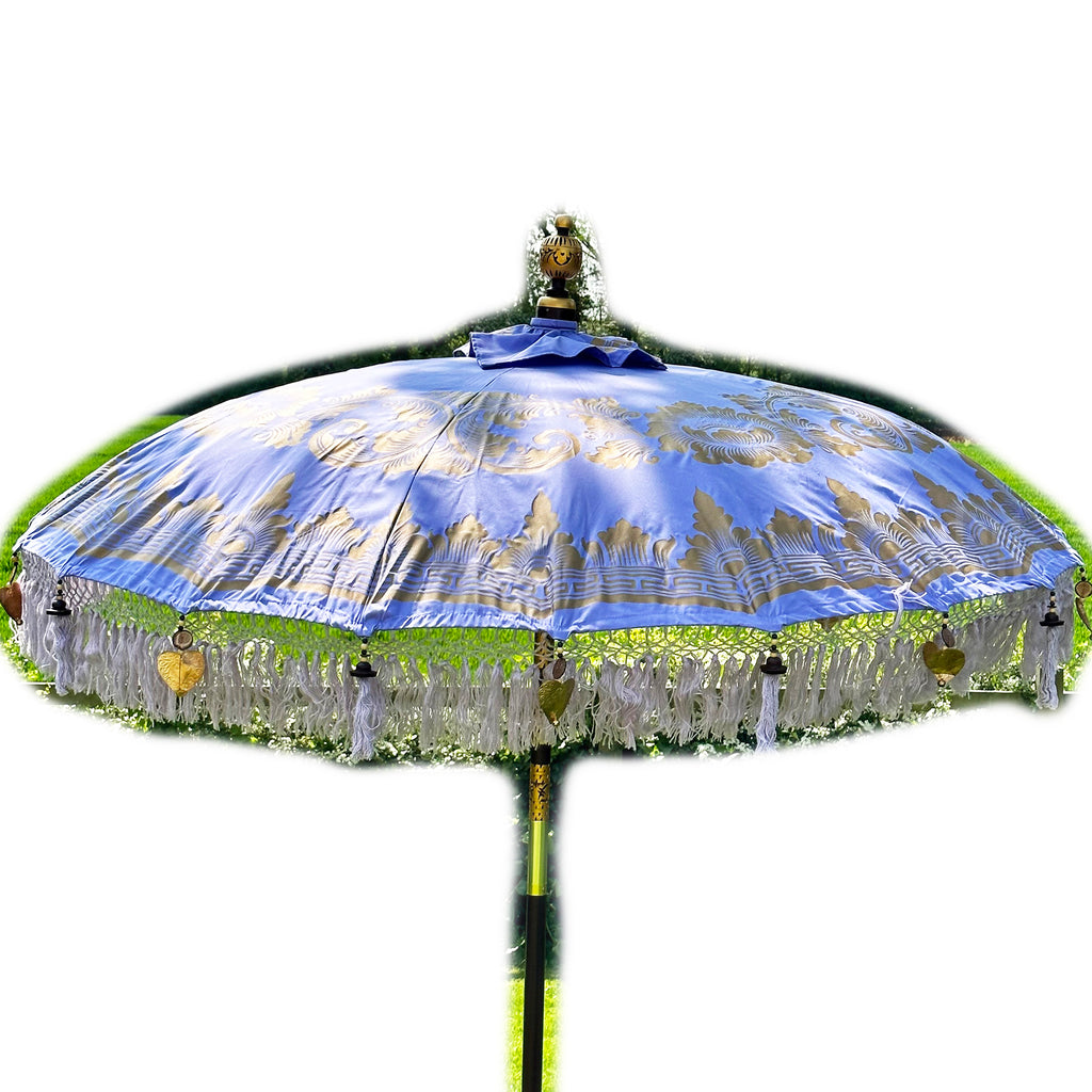 Lilac And Gold Bali Sun Parasol 2m