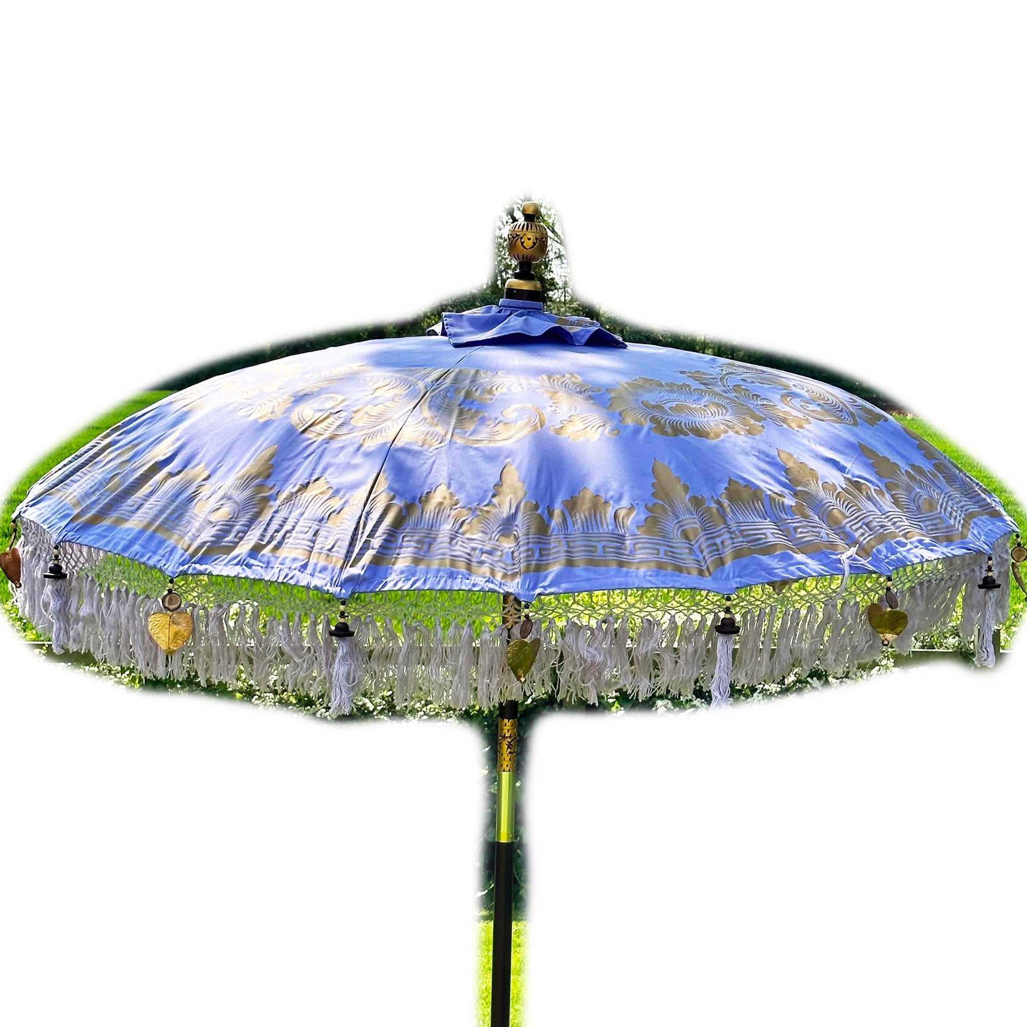 Lilac And Gold Bali Sun Parasol 2m