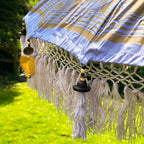 Fliederfarbener und goldener Bali-Sonnenschirm, 2 m