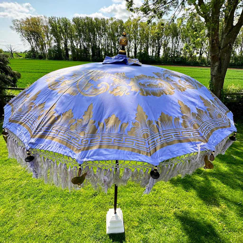 Lilac And Gold Bali Sun Parasol 2m