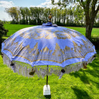 Lilac And Gold Bali Sun Parasol 2m
