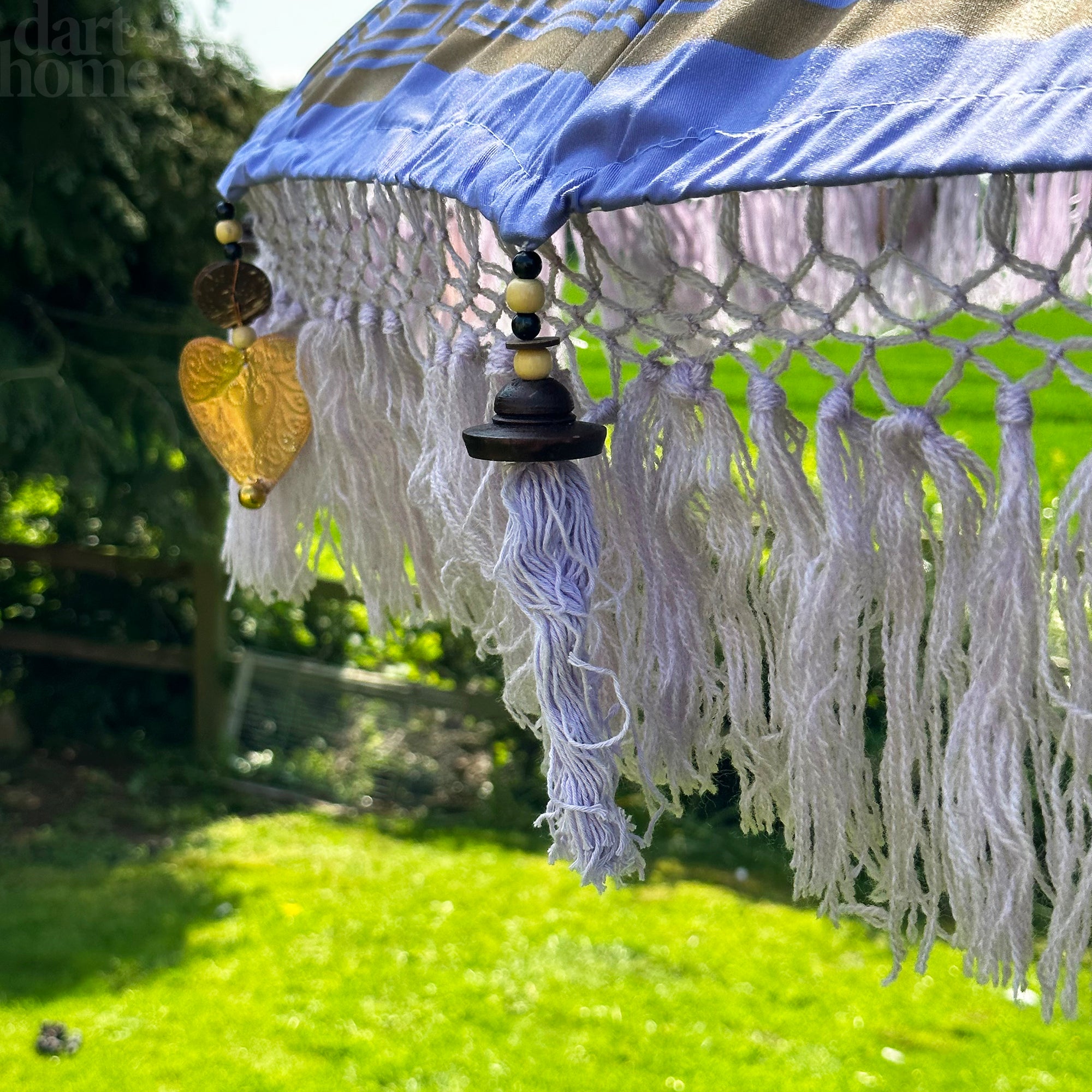 Lilac And Gold Bali Sun Parasol 2m