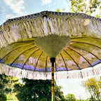 Fliederfarbener und goldener Bali-Sonnenschirm, 2 m