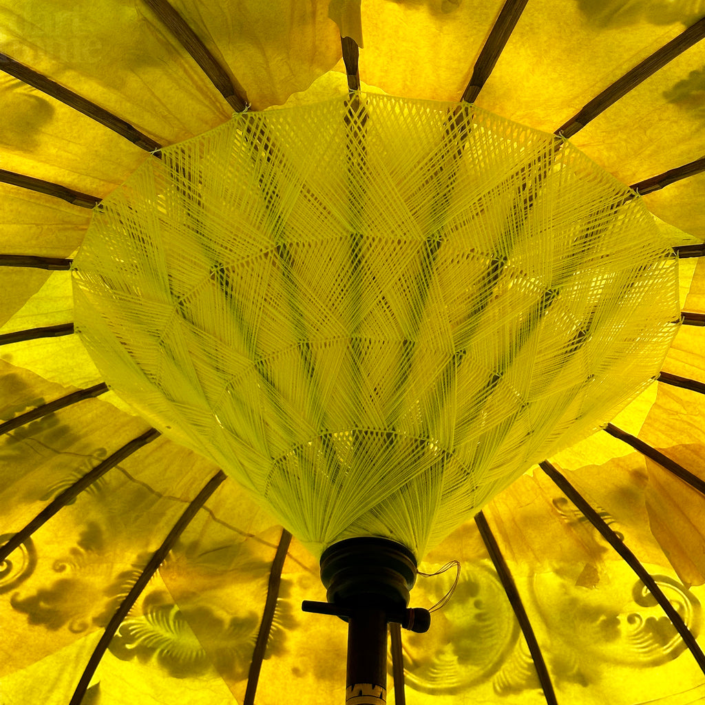 Gelber und goldener Bali-Sonnenschirm, 2 m