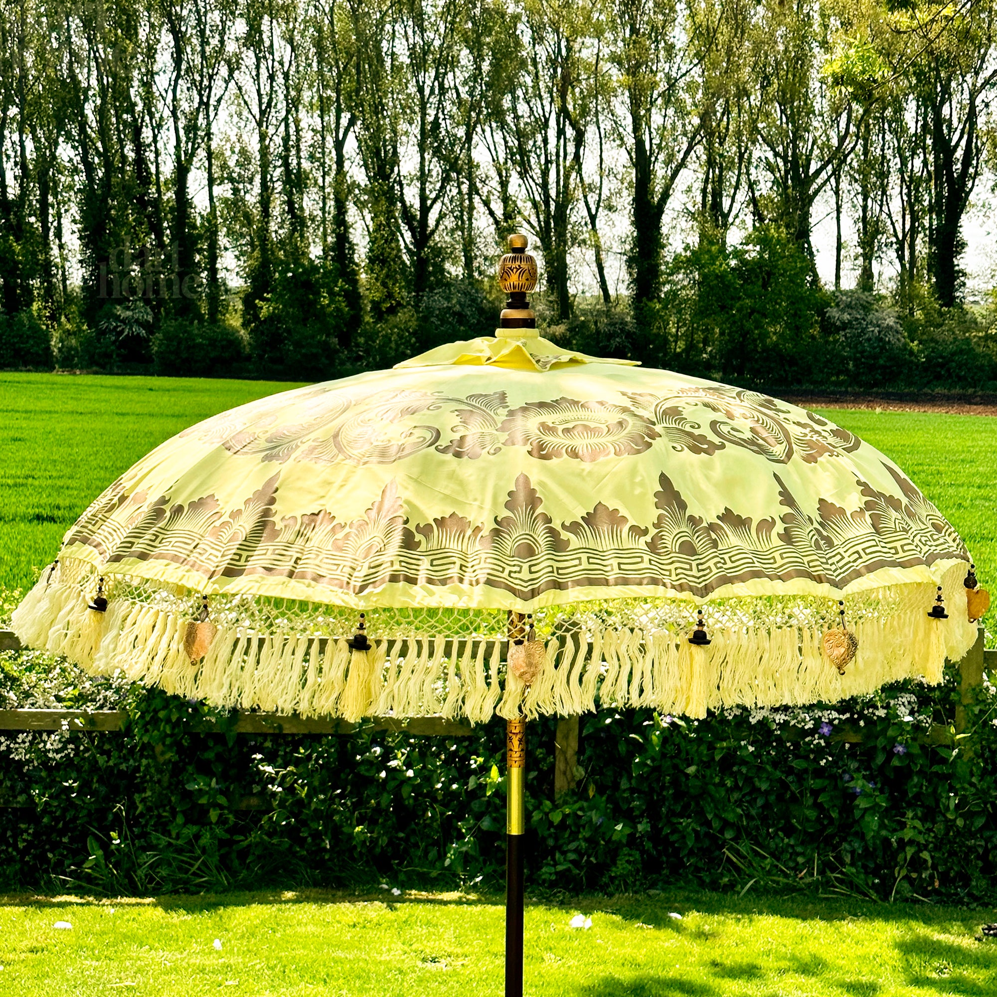 Gelber und goldener Bali-Sonnenschirm, 2 m