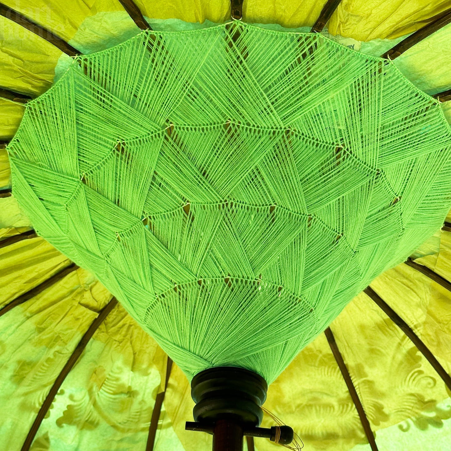 Green And Gold Bali Sun Parasol 2m