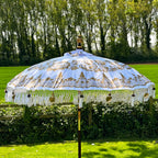 Weißer und goldener Bali-Sonnenschirm, 2 m
