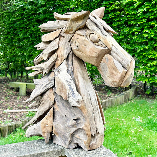 Teak Root Horse Head Sculpture