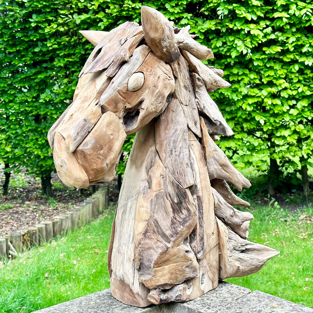 Teak Root Horse Head Sculpture