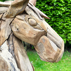 Teak Root Horse Head Sculpture