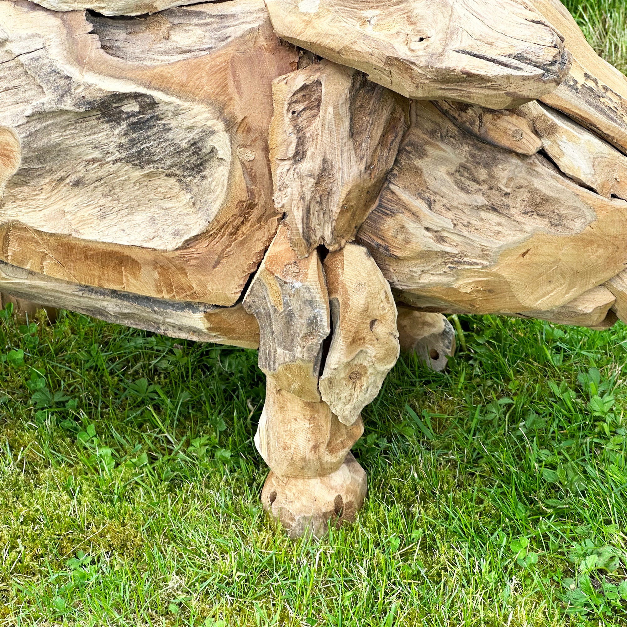 Teak Root Baby Pig Sculpture