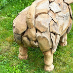 Teak Root Baby Pig Sculpture