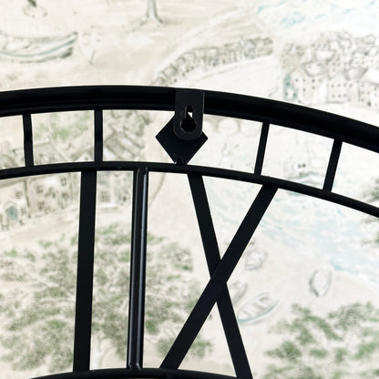 Black Metal 88cm Skeleton Wall Clock