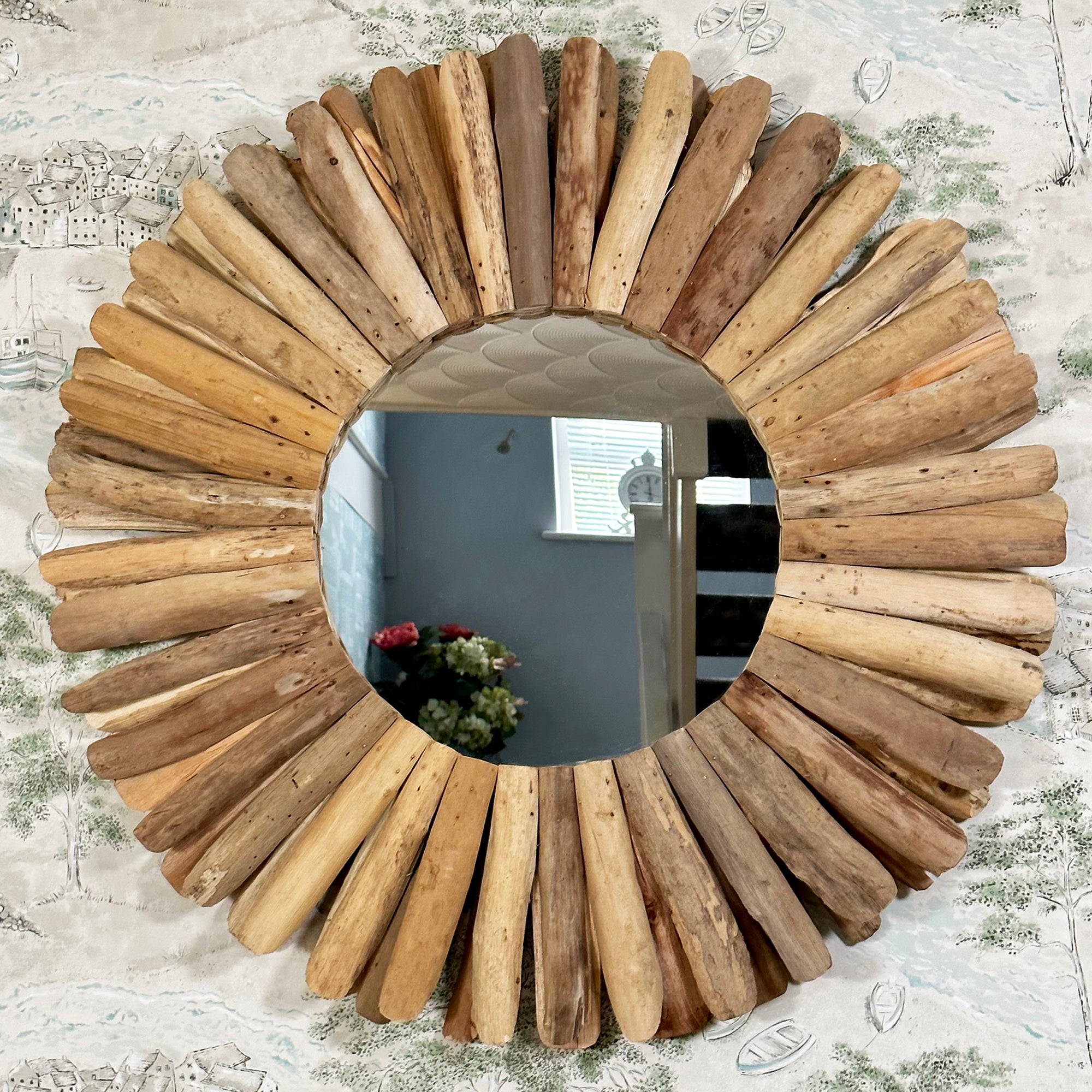 Driftwood Round Mirror 80cm
