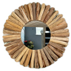 Driftwood Round Mirror 80cm