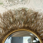 Extra Large Gold Wire Sunburst Wall Mirror