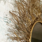 Extra Large Gold Wire Sunburst Wall Mirror