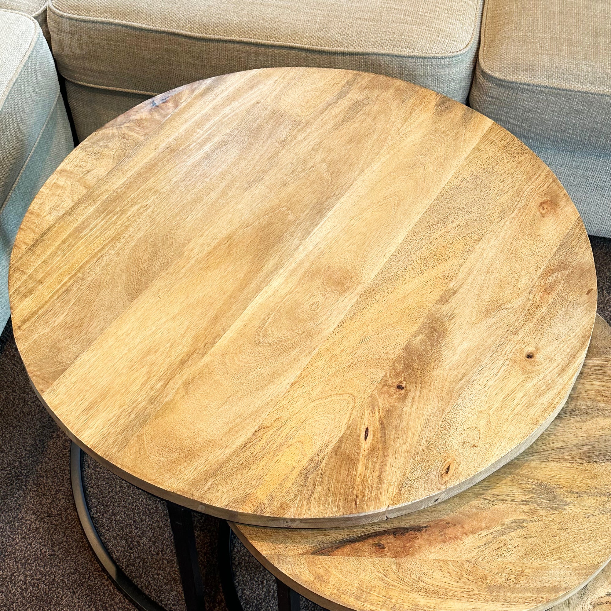 Set Of 3 Mango Wood Nesting Coffee Tables