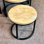 Set Of 3 Mango Wood Nesting Coffee Tables