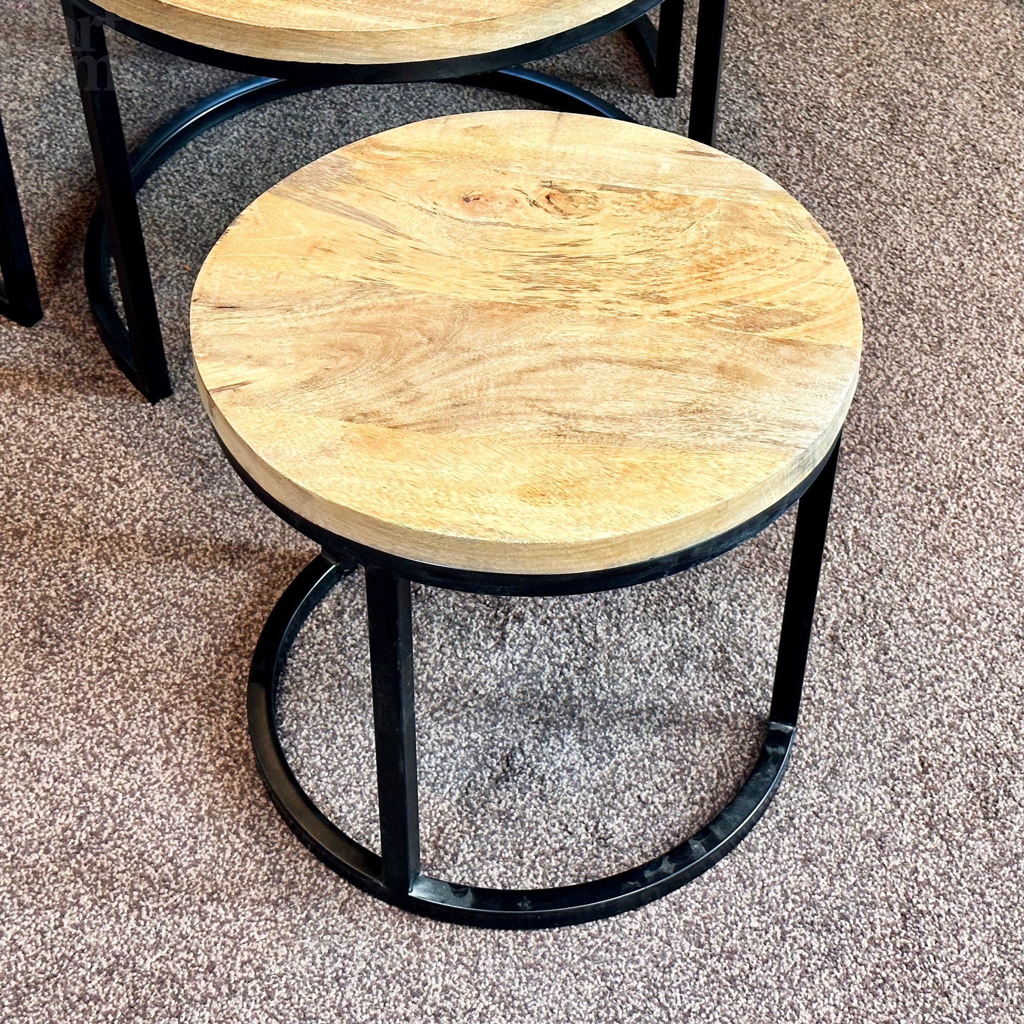Set Of 3 Mango Wood Nesting Coffee Tables