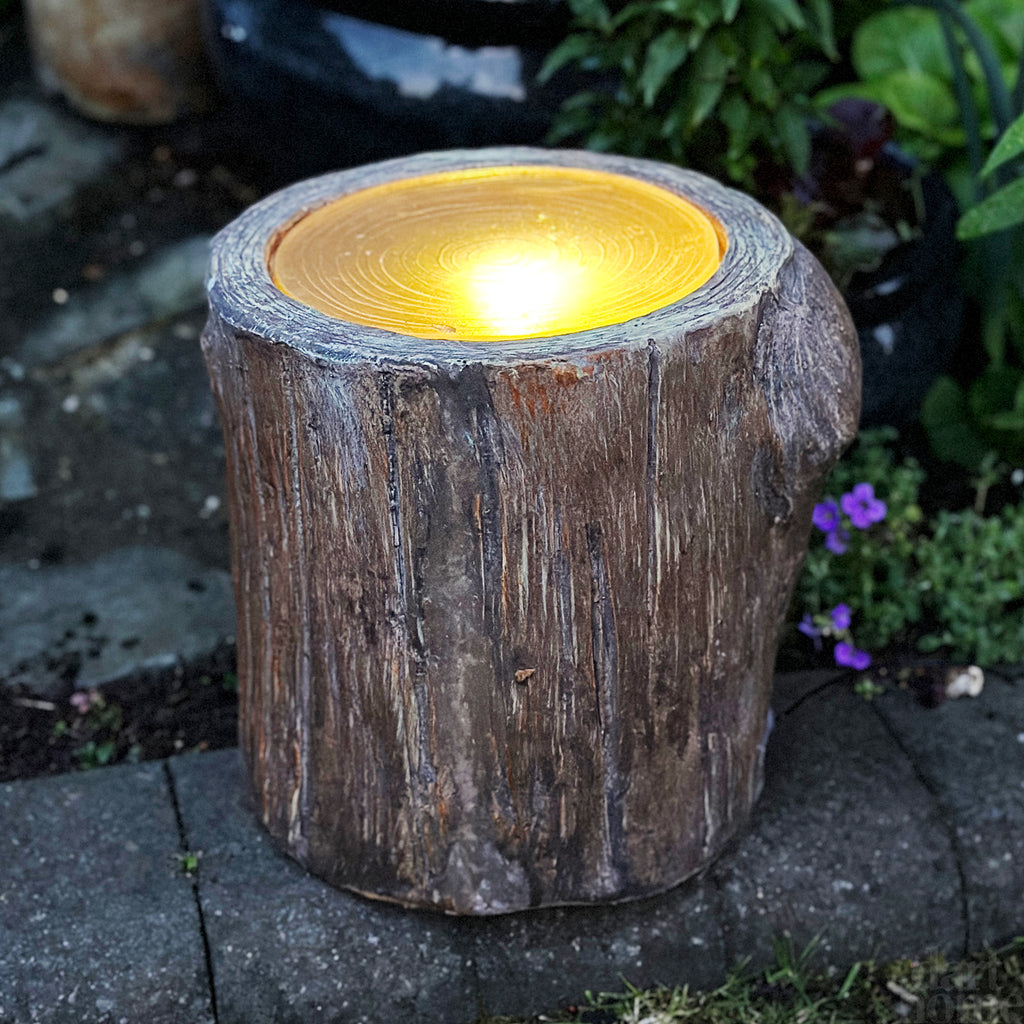Woodland Tree Stump Solar Garden Light