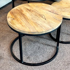Set Of 3 Mango Wood Nesting Coffee Tables
