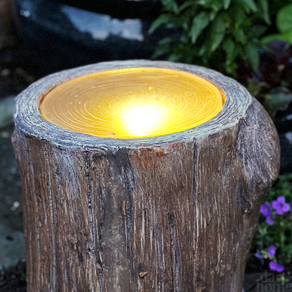 Woodland Tree Stump Solar Garden Light