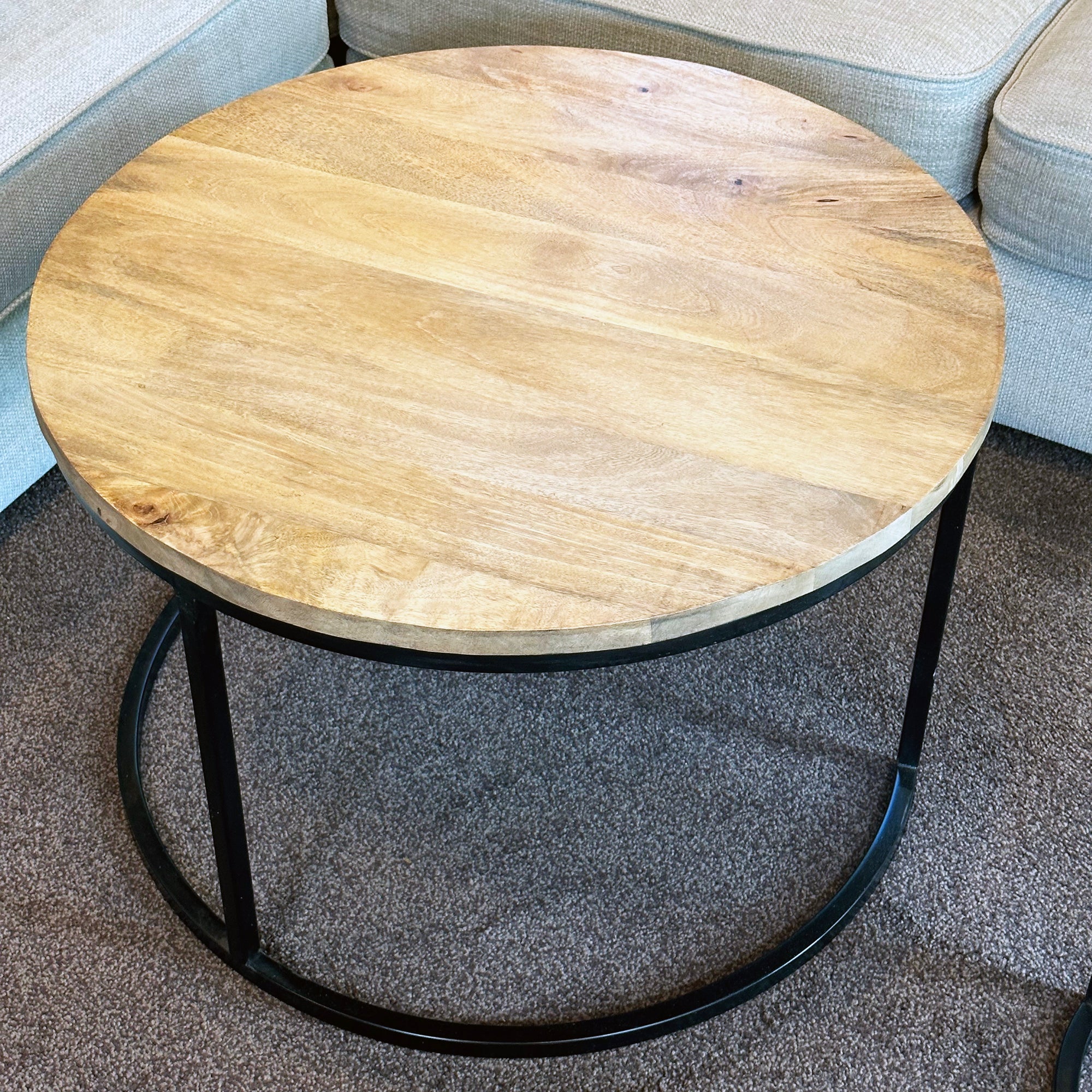 Set Of 3 Mango Wood Nesting Coffee Tables