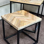 Set Of 3 Herringbone Nesting Side Tables