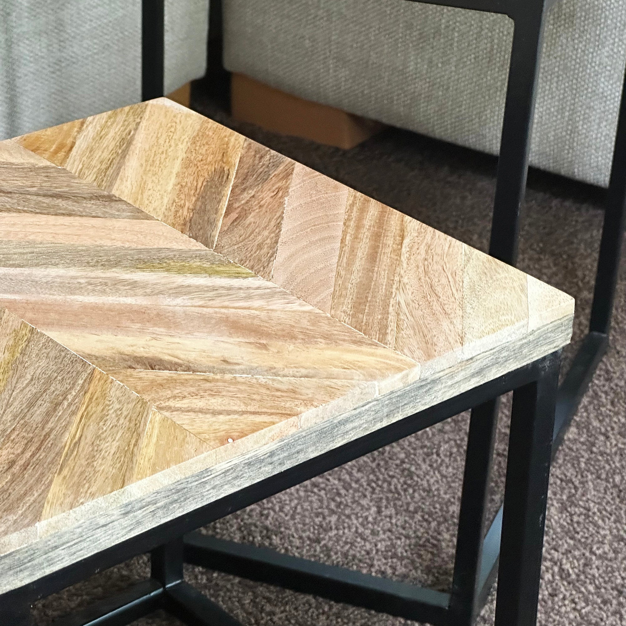 Set Of 3 Herringbone Nesting Side Tables