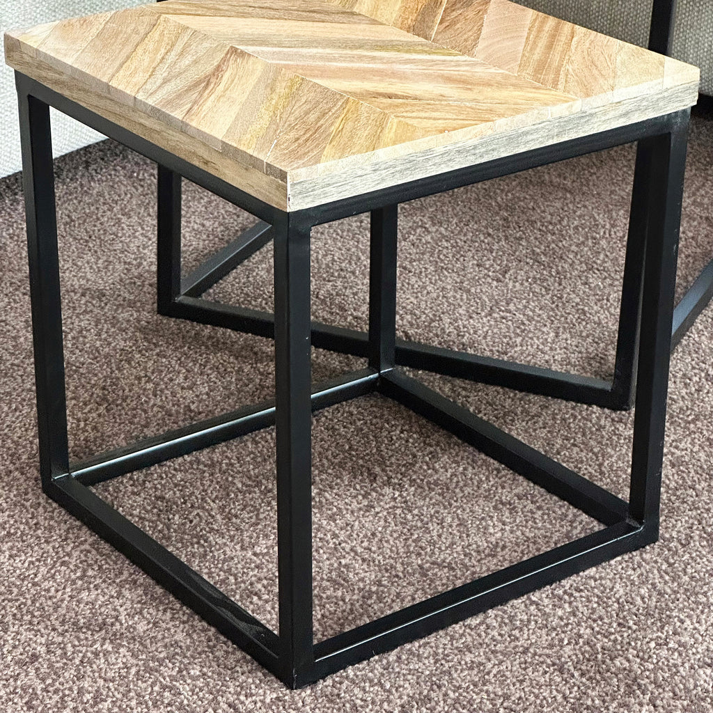 Set Of 3 Herringbone Nesting Side Tables
