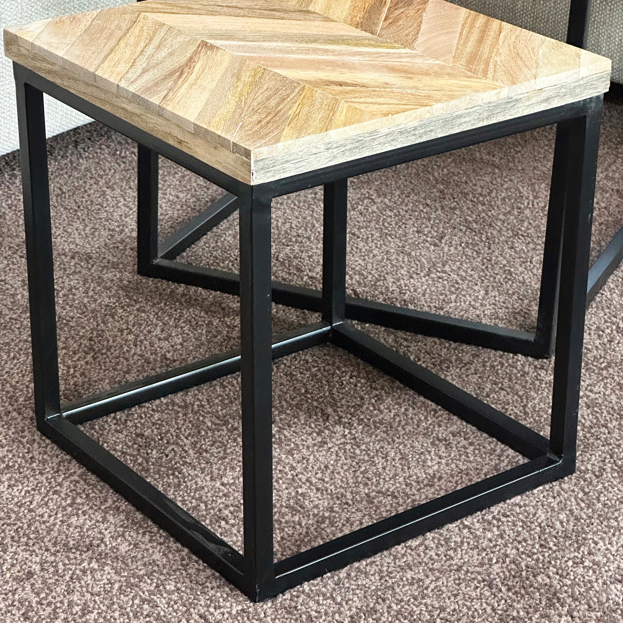 Set Of 3 Herringbone Nesting Side Tables