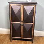 Industrial Silver Geometric Cabinet