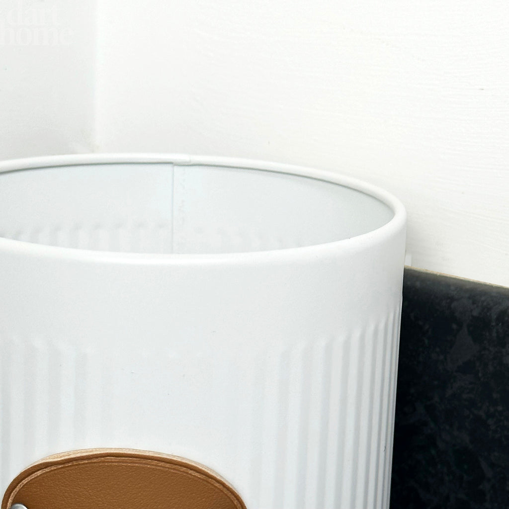 White Ribbed Utensil Pot