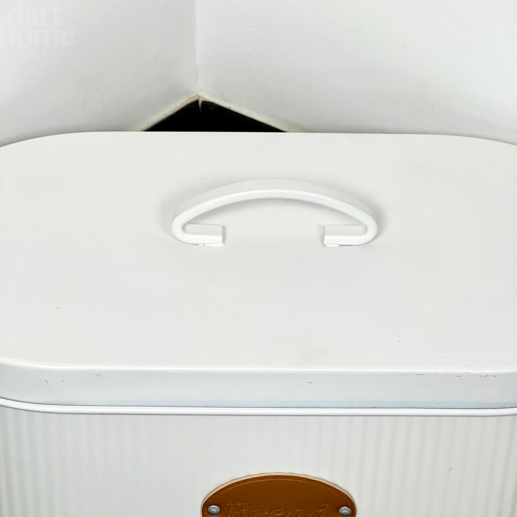 White Ribbed Bread Bin
