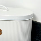 White Ribbed Bread Bin