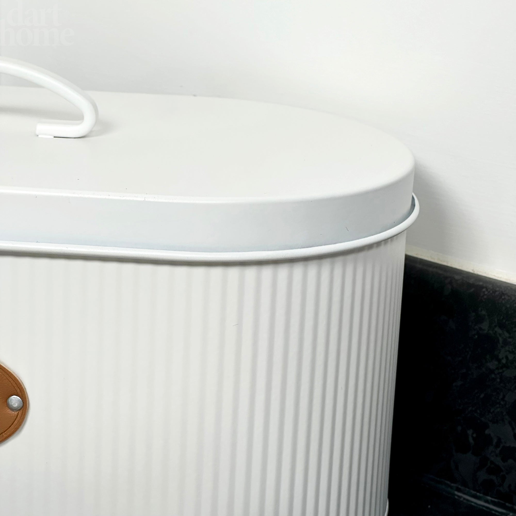 White Ribbed Bread Bin