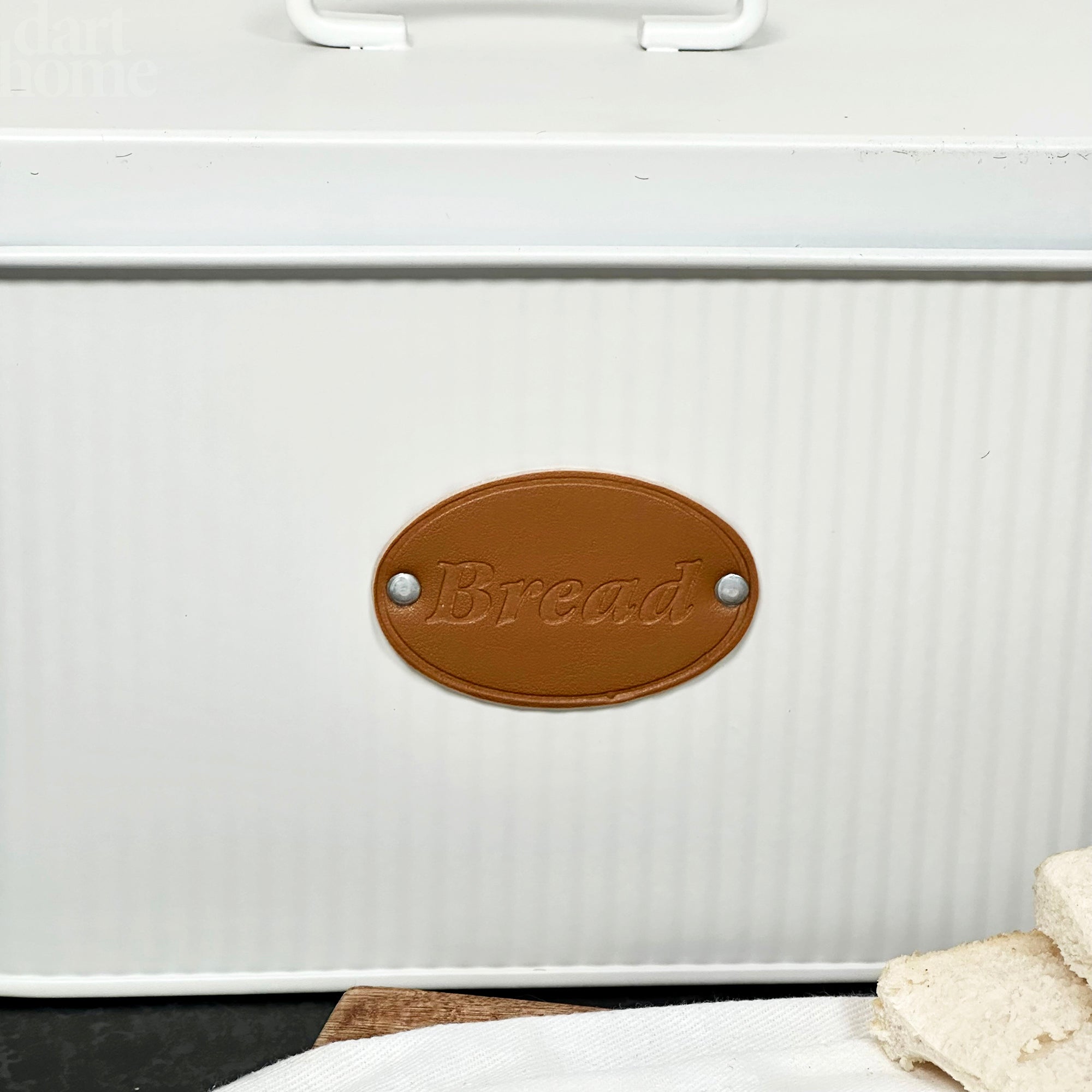 White Ribbed Bread Bin