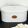 White Ribbed Bread Bin