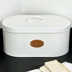 White Ribbed Bread Bin