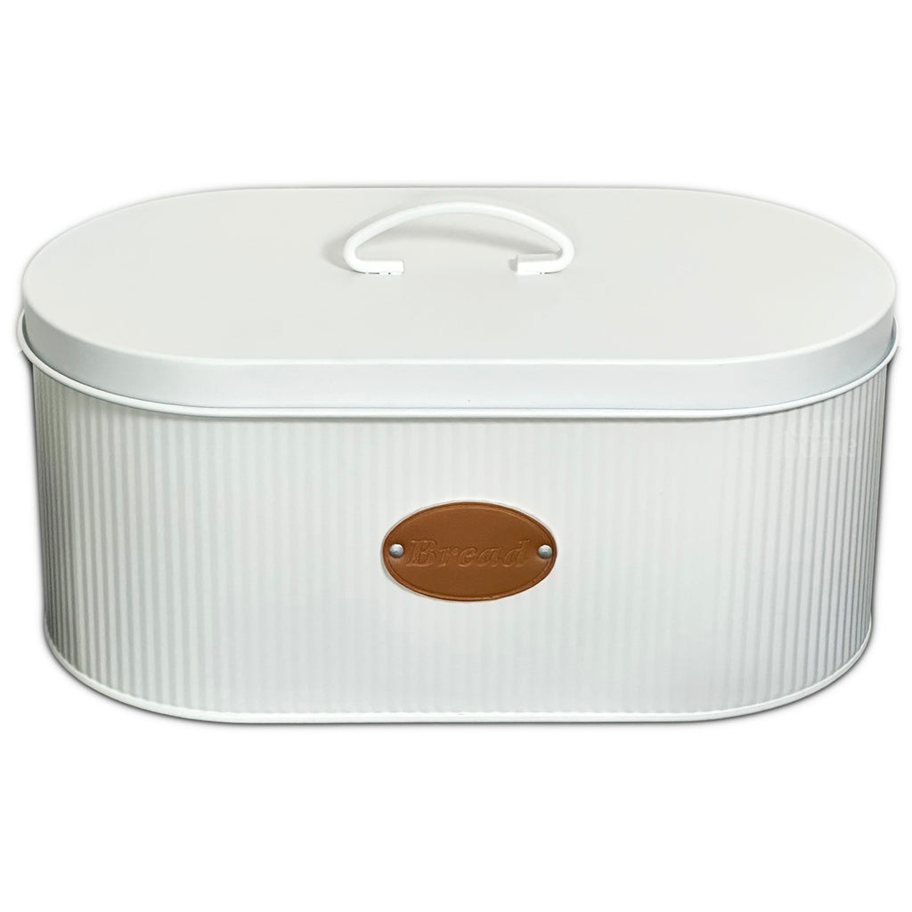 White Ribbed Bread Bin