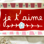 Stoneware Red Je T'aime Trinket Dish