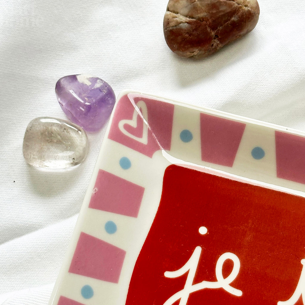Stoneware Red Je T'aime Trinket Dish