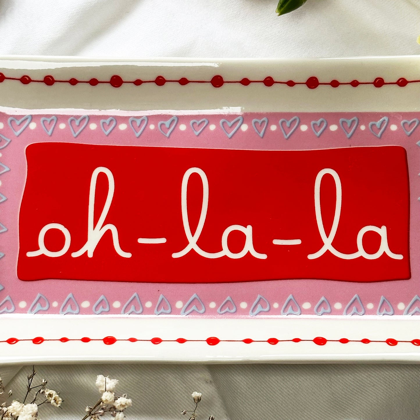 Stoneware Red Oh La La Trinket Dish