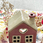 Pink Heart House Candle Holder