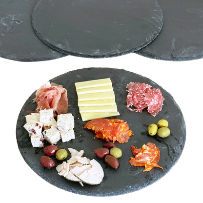 30cm Round Slate Serving Plate Set Of 4